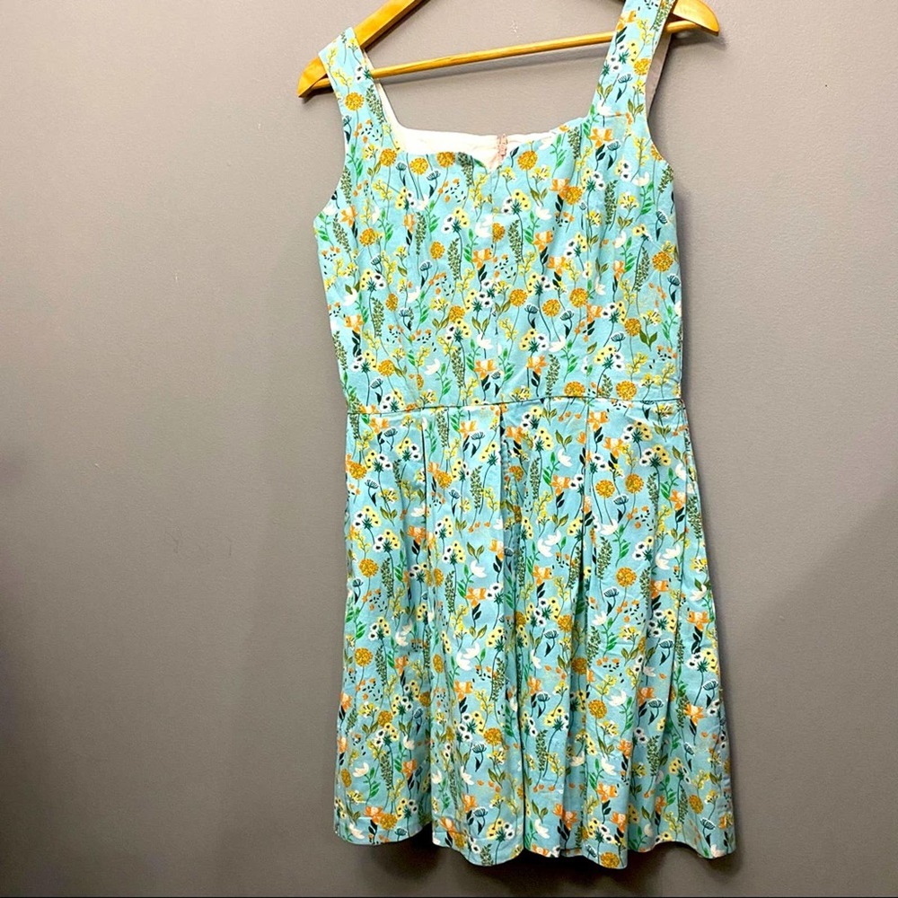 Handmade Pale Green floral A-Line Sundress